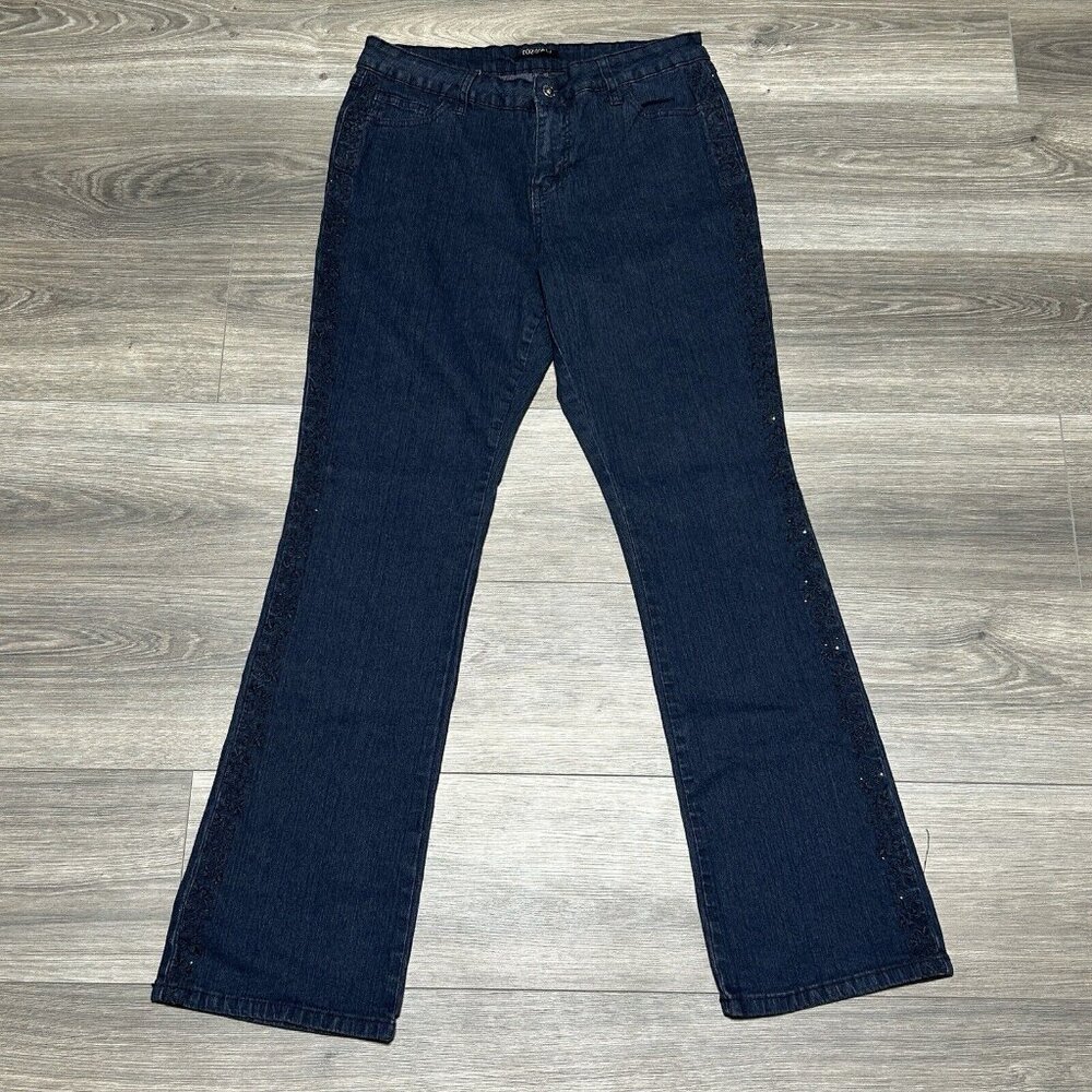 Roz & Ali Size 12 Average Jeans embroidery down leg / Back Pockets